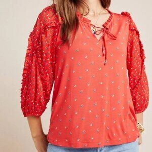 NWT Anthropologie Maeve Jacquin Peasant Blouse Size‎ XS